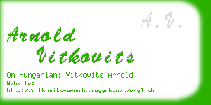 arnold vitkovits business card